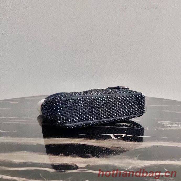 Prada Satin mini-bag with artificial crystals 1BE515 black Prada Satin mini-bag with artificial crystals 1BE515 black