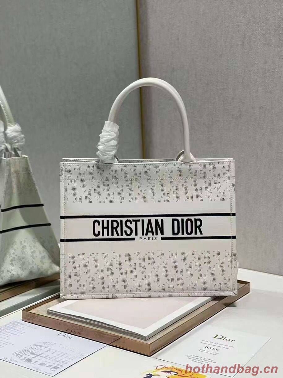 DIOR BOOK TOTE leather Constellation Embroidery M1296ZR white DIOR BOOK TOTE leather Constellation Embroidery M1296ZR white