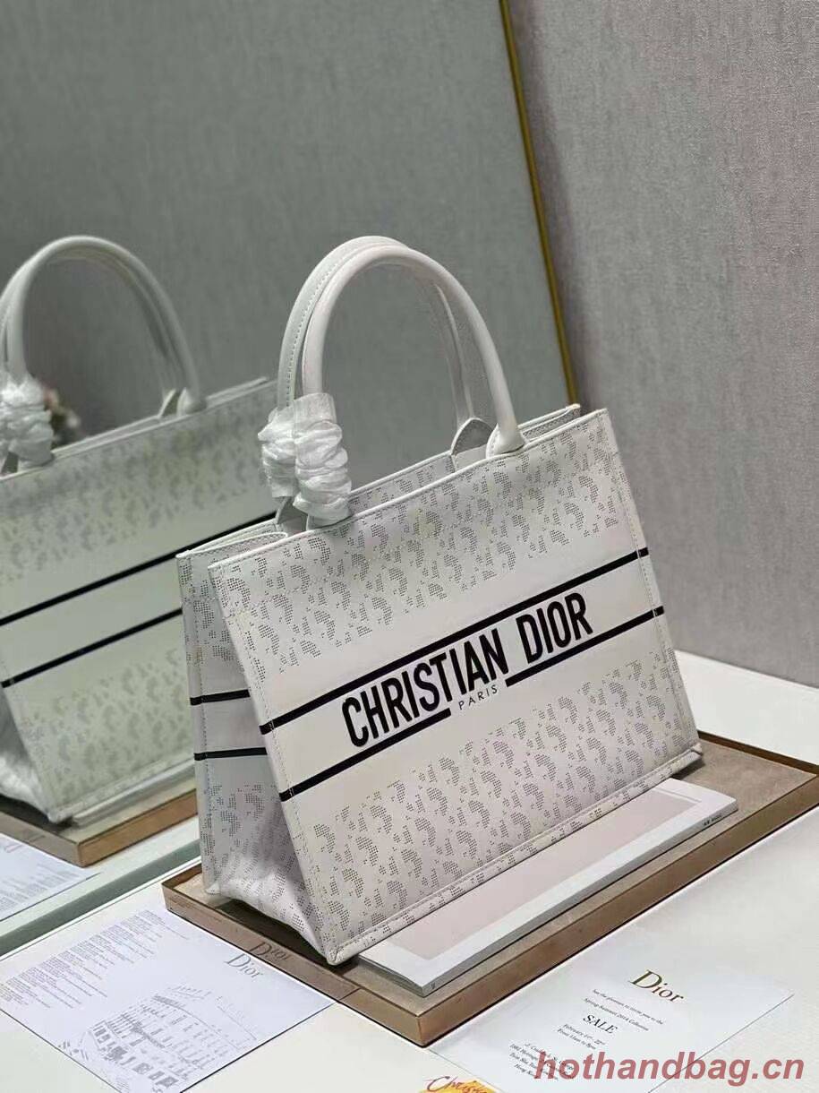 DIOR BOOK TOTE leather Constellation Embroidery M1296ZR white DIOR BOOK TOTE leather Constellation Embroidery M1296ZR white
