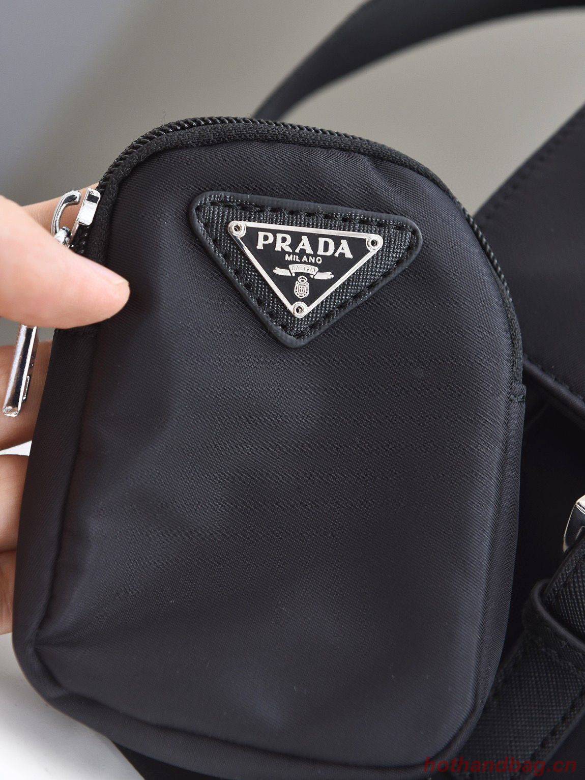 Prada Nylon Flap Messenger shoulder Bag PN1259 Black Prada Nylon Flap Messenger shoulder Bag PN1259 Black