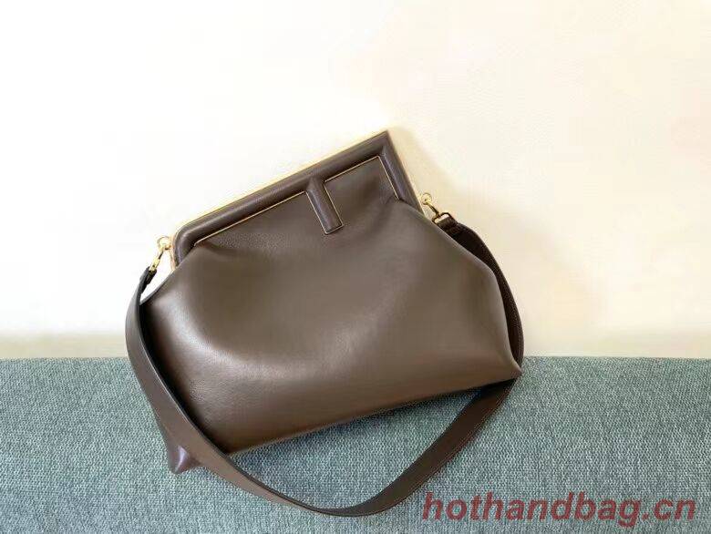 FENDI FIRST MEDIUM leather bag 8BP127AB Dark brown