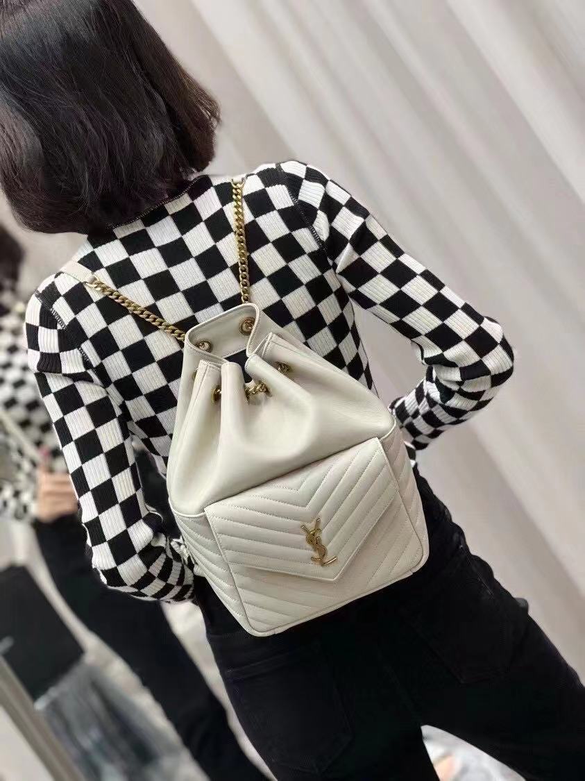 Yves Saint Laurent JOE BACKPACK IN LAMBSKIN 772609 BLANC VINTAGE Yves Saint Laurent JOE BACKPACK IN LAMBSKIN 772609 BLANC VINTAGE