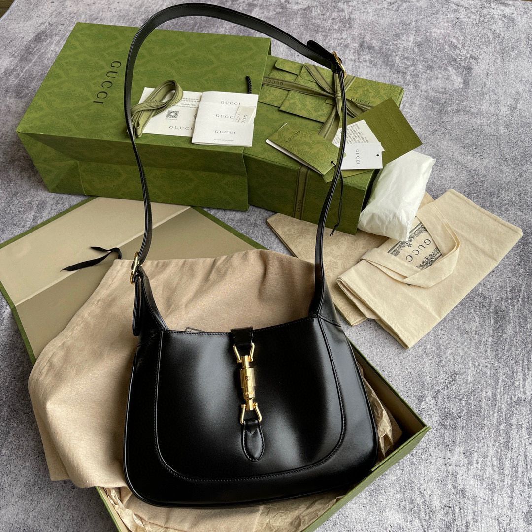 Gucci Vintage Jackie 1961 Original Leather Hobo Bag 636709 Black Gucci Vintage Jackie 1961 Original Leather Hobo Bag 636709 Black