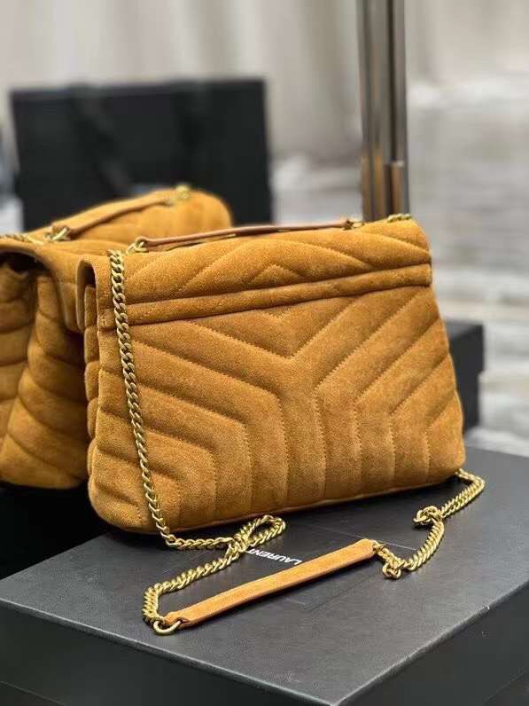 Yves Saint Laurent LOULOU MEDIUM BAG IN Y-QUILTED SUEDE Y94699 CINNAMON Yves Saint Laurent LOULOU MEDIUM BAG IN Y-QUILTED SUEDE Y94699 CINNAMON