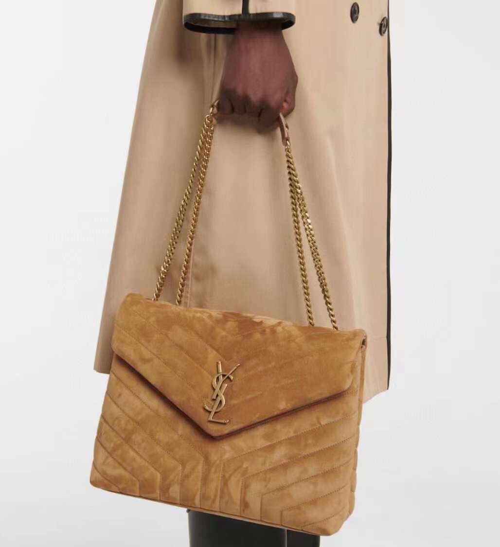 Yves Saint Laurent LOULOU MEDIUM BAG IN Y-QUILTED SUEDE Y94699 CINNAMON Yves Saint Laurent LOULOU MEDIUM BAG IN Y-QUILTED SUEDE Y94699 CINNAMON
