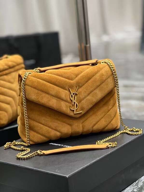 Yves Saint Laurent LOULOU MEDIUM BAG IN Y-QUILTED SUEDE Y94699 CINNAMON Yves Saint Laurent LOULOU MEDIUM BAG IN Y-QUILTED SUEDE Y94699 CINNAMON