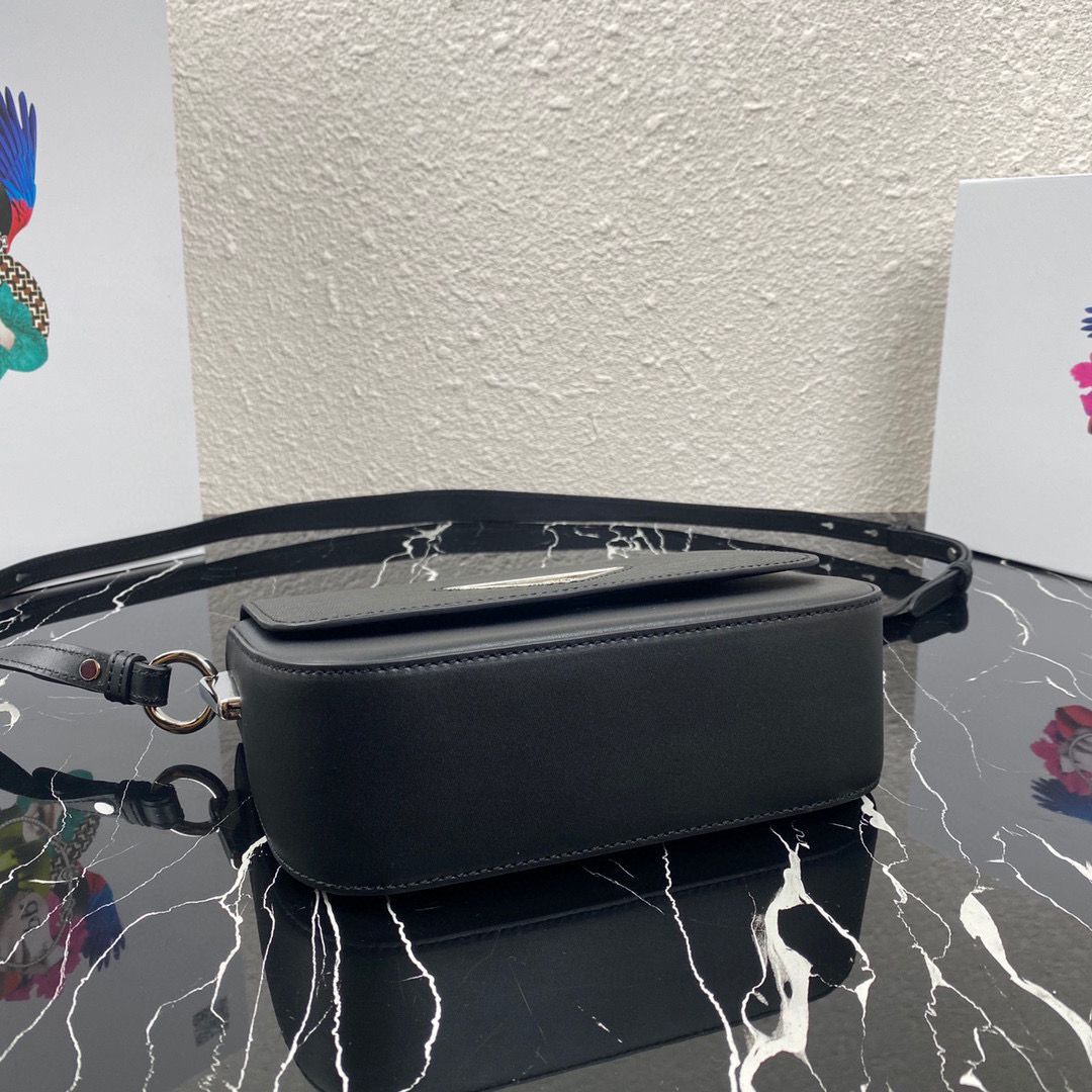 Prada Saffiano Leather Identity shoulder Bag 1BD249 Black Prada Saffiano Leather Identity shoulder Bag 1BD249 Black