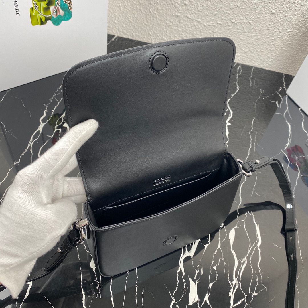 Prada Saffiano Leather Identity shoulder Bag 1BD249 Black Prada Saffiano Leather Identity shoulder Bag 1BD249 Black