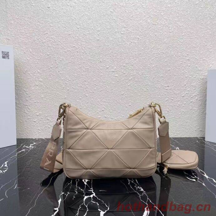 Prada System nappa leather patchwork shoulder bag 1AC151 Biscuits