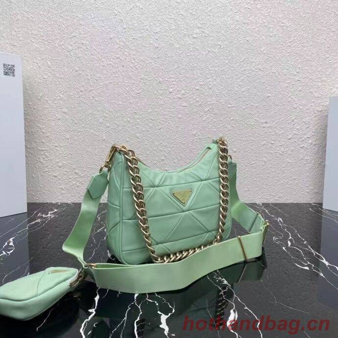 Prada System nappa leather patchwork shoulder bag 1AC151 Green Prada System nappa leather patchwork shoulder bag 1AC151 Green