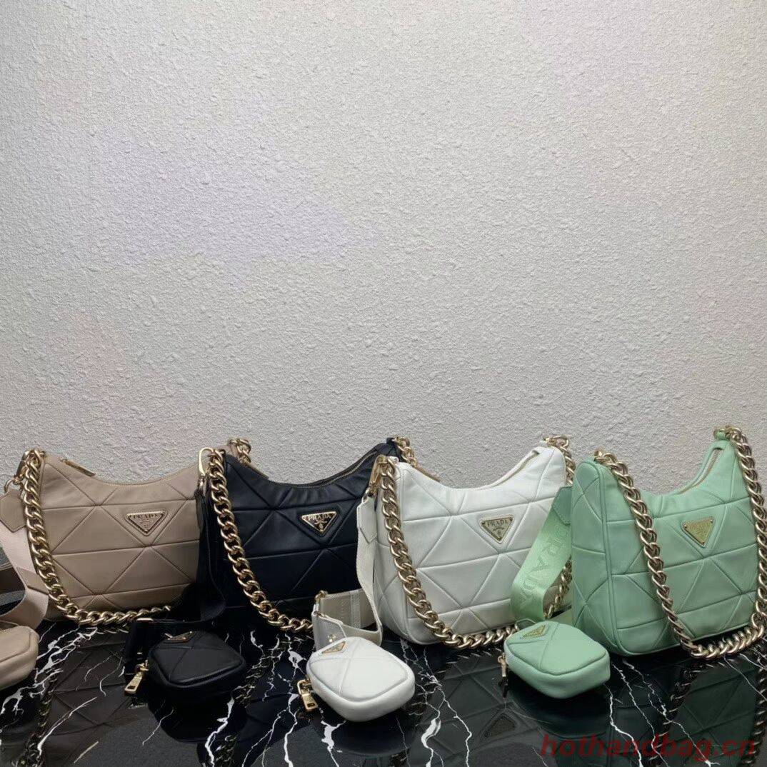 Prada System nappa leather patchwork shoulder bag 1AC151 black Prada System nappa leather patchwork shoulder bag 1AC151 black