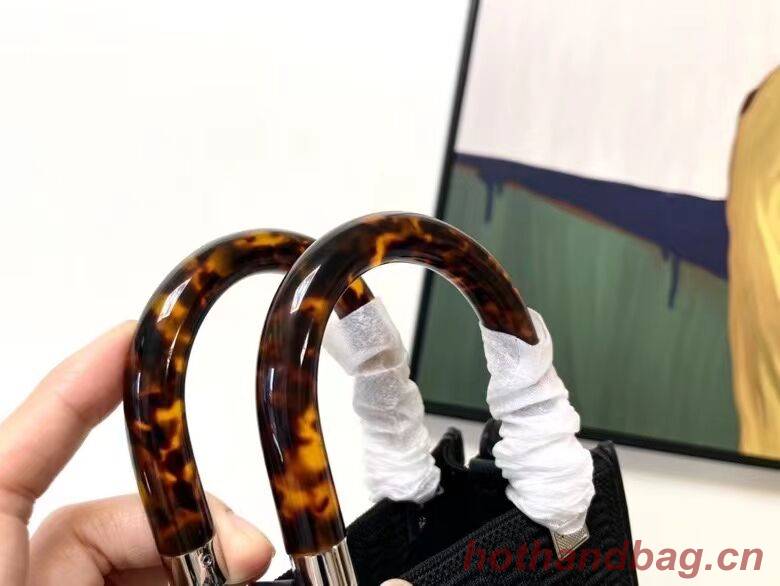 FENDI MINI SUNSHINE SHOPPER FF fabric mini-bag 8BS051AG black FENDI MINI SUNSHINE SHOPPER FF fabric mini-bag 8BS051AG black