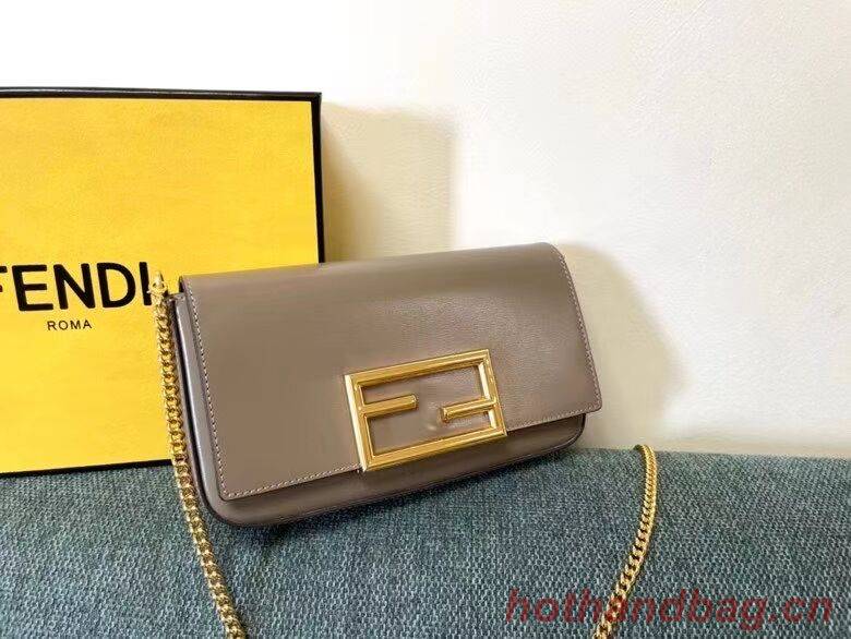 FENDI WALLET ON CHAIN WITH POUCHES leather mini-bag 8BS032 gray FENDI WALLET ON CHAIN WITH POUCHES leather mini-bag 8BS032 gray