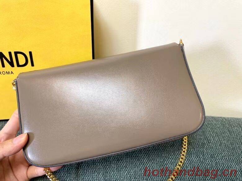 FENDI WALLET ON CHAIN WITH POUCHES leather mini-bag 8BS032 gray FENDI WALLET ON CHAIN WITH POUCHES leather mini-bag 8BS032 gray
