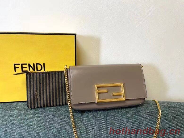 FENDI WALLET ON CHAIN WITH POUCHES leather mini-bag 8BS032 gray FENDI WALLET ON CHAIN WITH POUCHES leather mini-bag 8BS032 gray