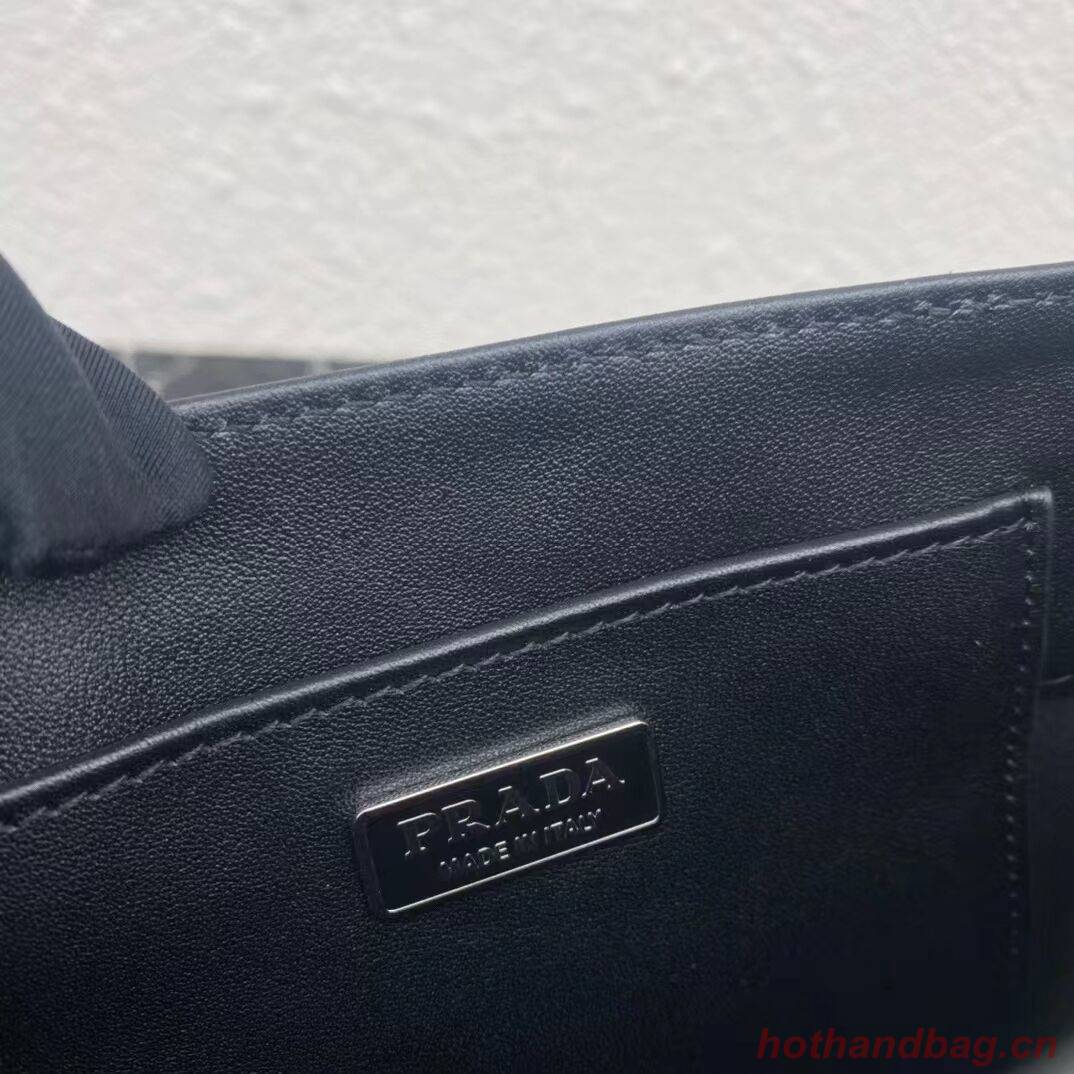 Prada leather small-bag with artificial crystals tote 1BC331 black Prada leather small-bag with artificial crystals tote 1BC331 black