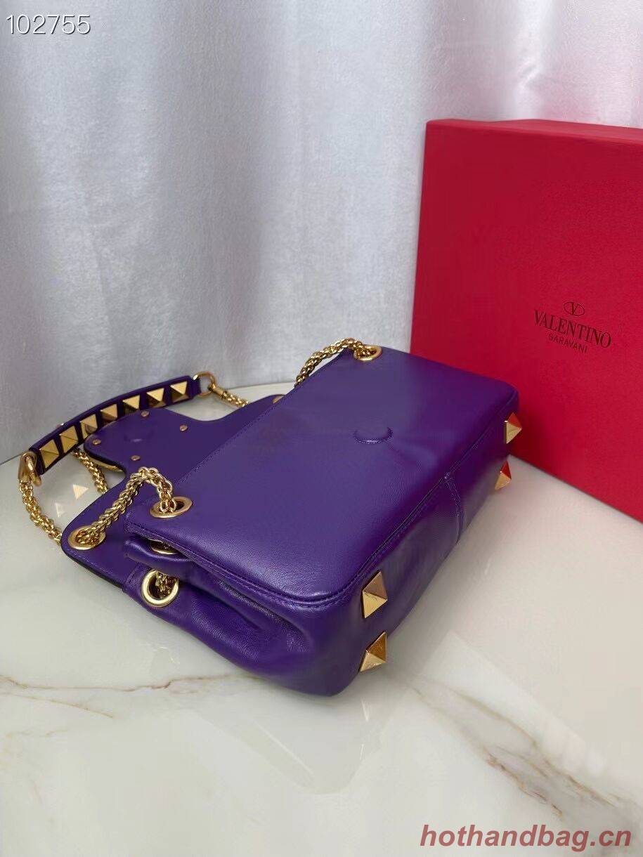 VALENTINO GARAVANI Stud Sign nappa Shoulder Bag NL098 purple VALENTINO GARAVANI Stud Sign nappa Shoulder Bag NL098 purple
