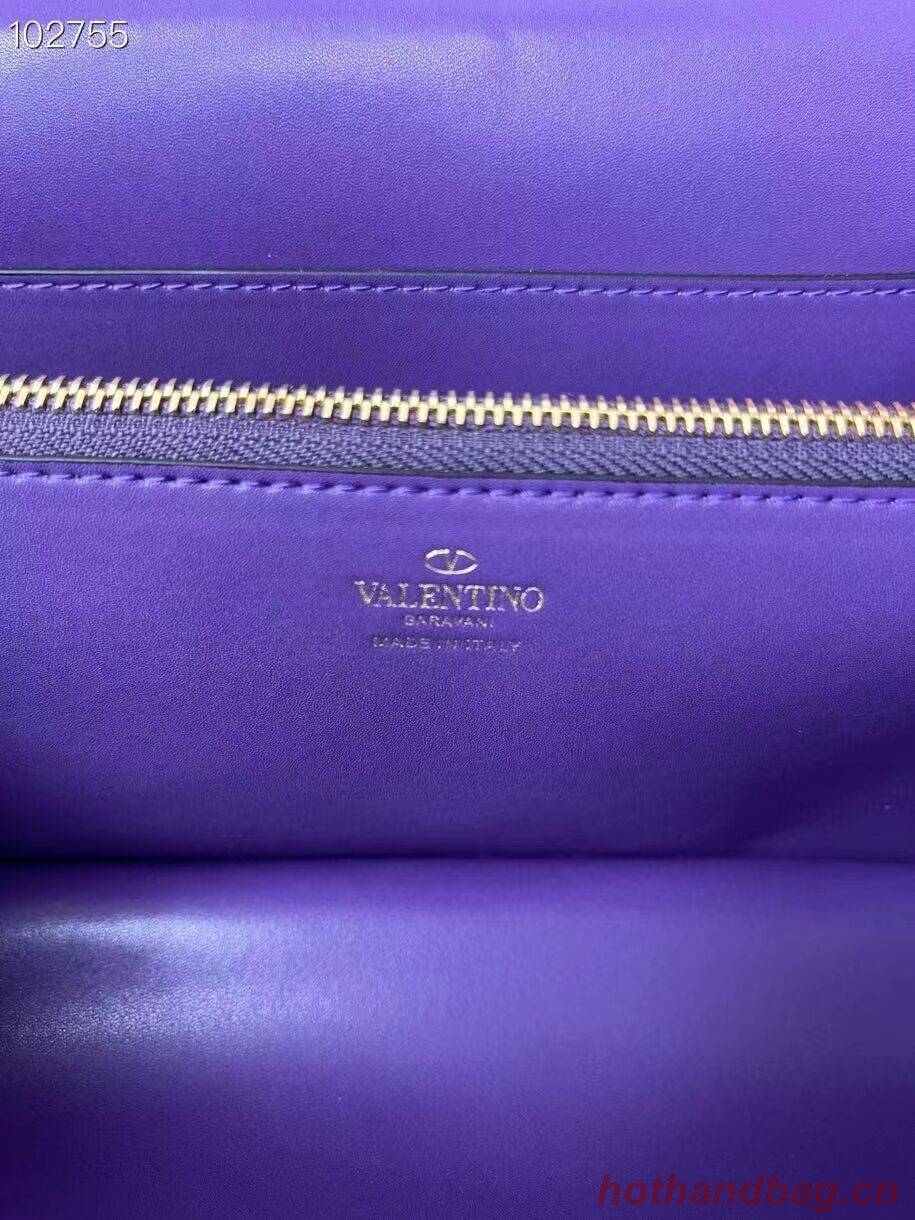 VALENTINO GARAVANI Stud Sign nappa Shoulder Bag NL098 purple VALENTINO GARAVANI Stud Sign nappa Shoulder Bag NL098 purple