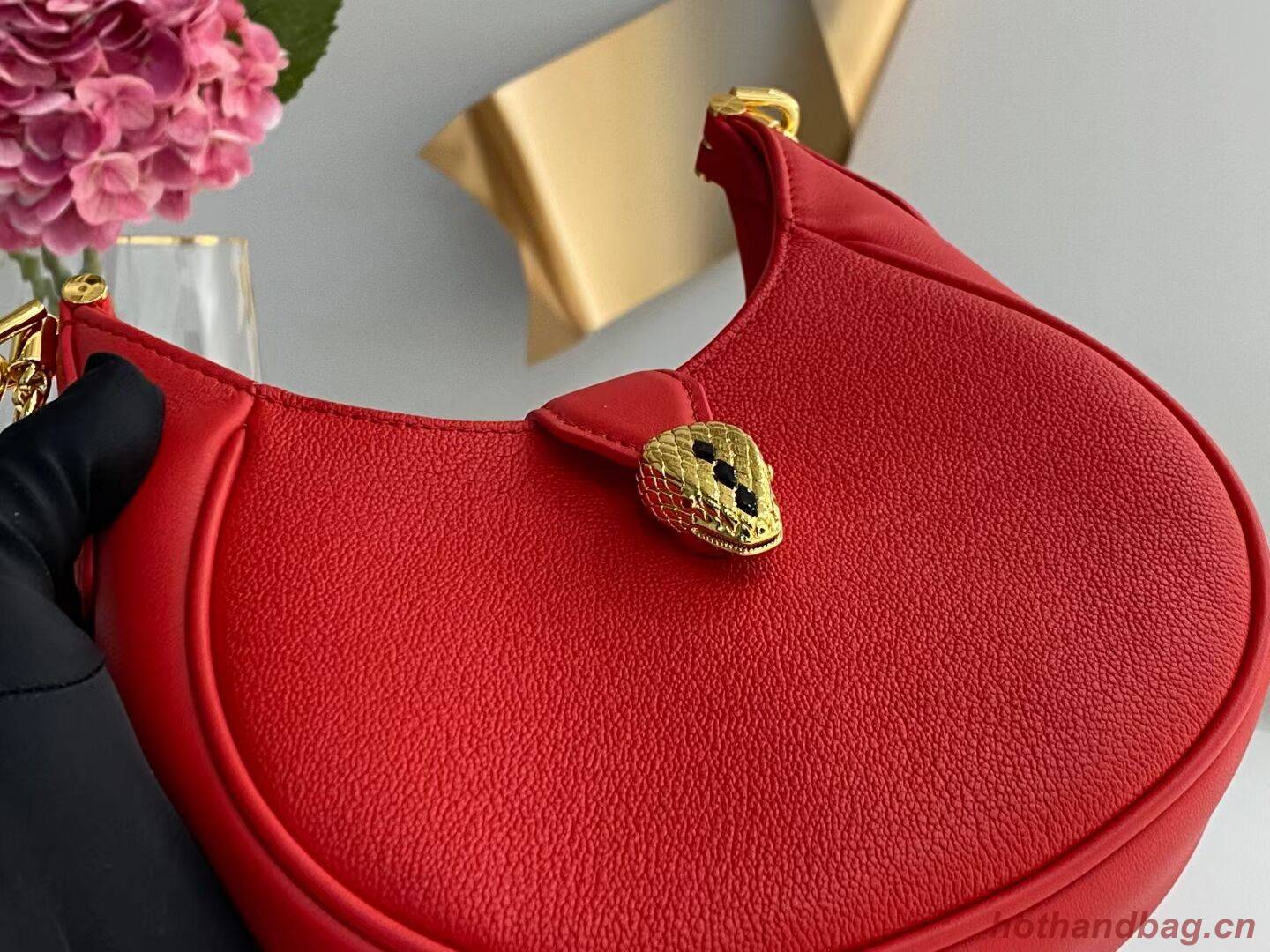 BVLGARI Shoulder Bag Calfskin Leather B281632 RED BVLGARI Shoulder Bag Calfskin Leather B281632 RED
