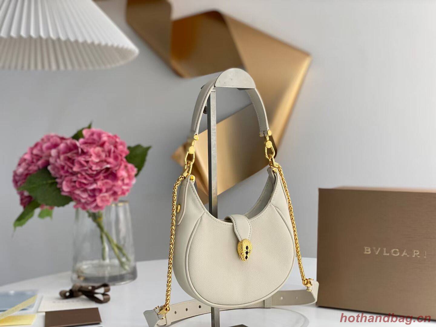 BVLGARI Shoulder Bag Calfskin Leather B281632 white BVLGARI Shoulder Bag Calfskin Leather B281632 white