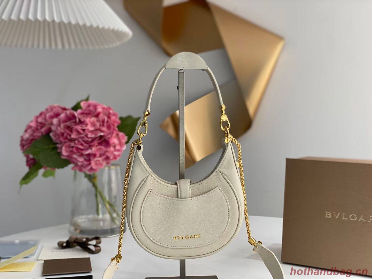BVLGARI Shoulder Bag Calfskin Leather B281632 white BVLGARI Shoulder Bag Calfskin Leather B281632 white
