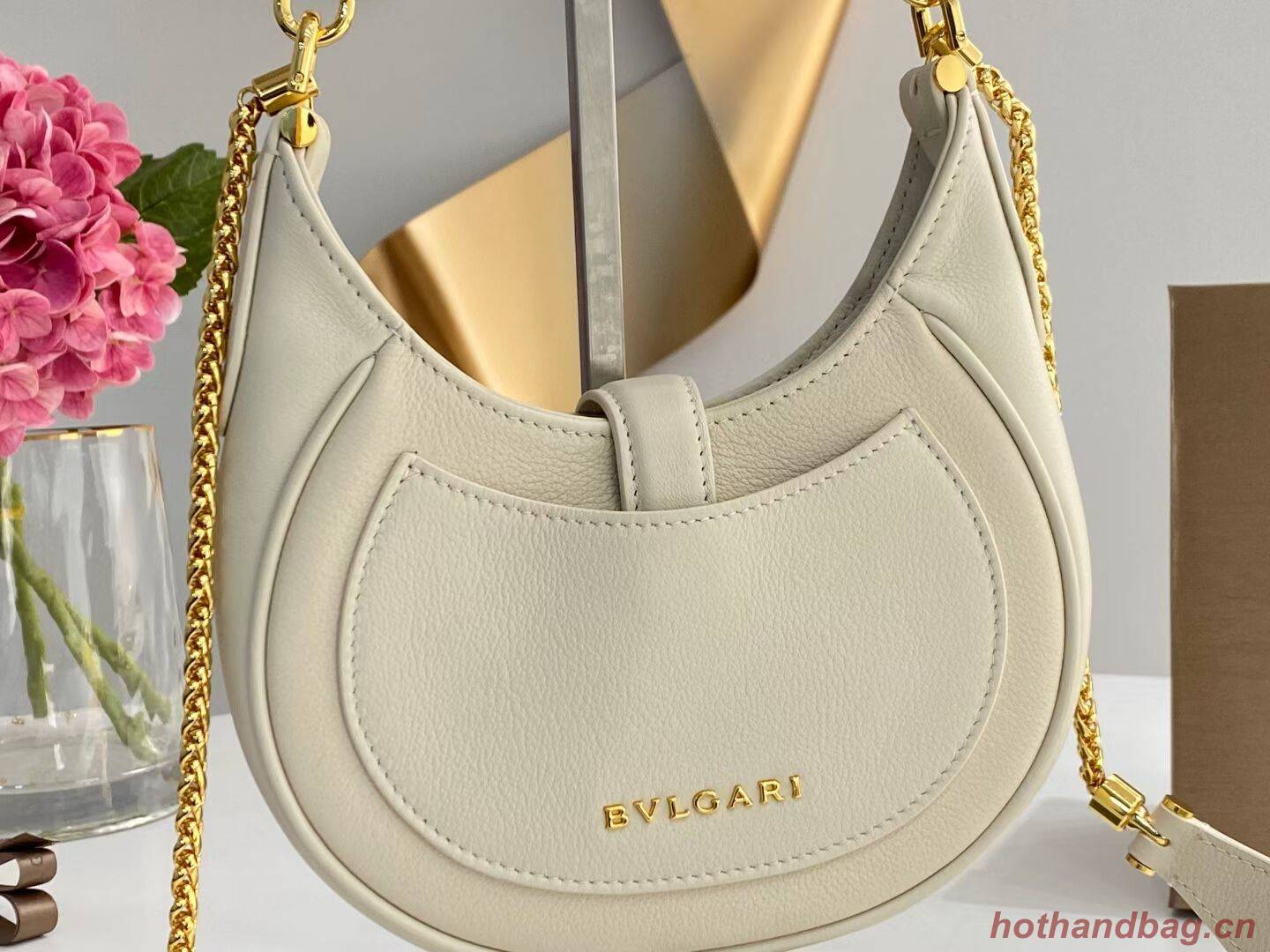 BVLGARI Shoulder Bag Calfskin Leather B281632 white BVLGARI Shoulder Bag Calfskin Leather B281632 white