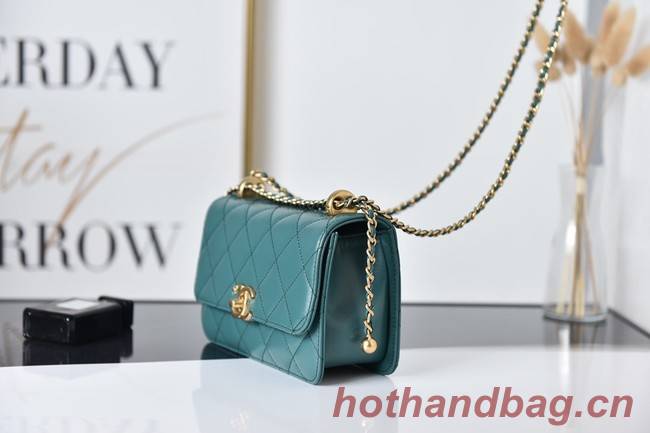 Chanel Flap Lambskin mini Shoulder Bag AS2615 green