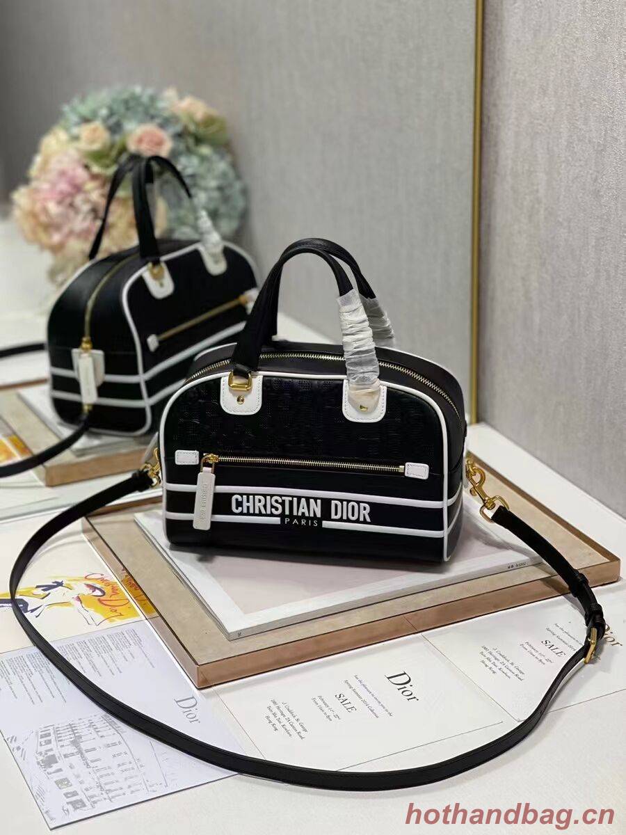 DIOR medium Embossing leather tote Bag A9200 black DIOR medium Embossing leather tote Bag A9200 black