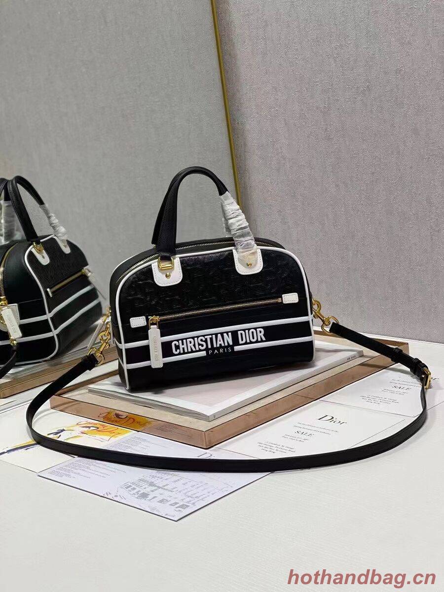 DIOR medium Embossing leather tote Bag A9200 black DIOR medium Embossing leather tote Bag A9200 black