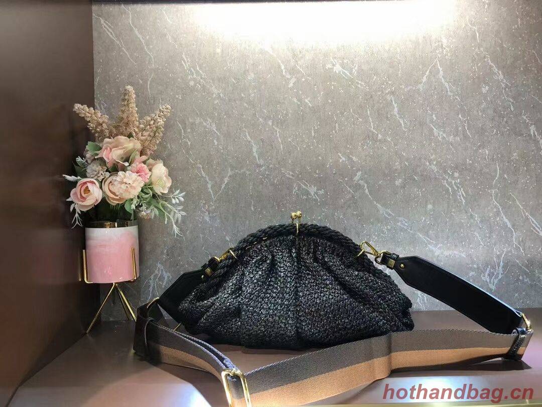 FENDI raffia bag F7641 black FENDI raffia bag F7641 black