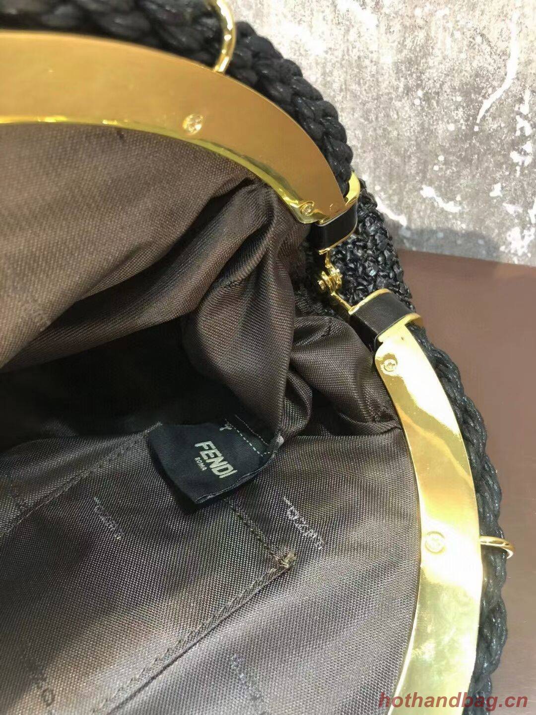 FENDI raffia bag F7641 black FENDI raffia bag F7641 black