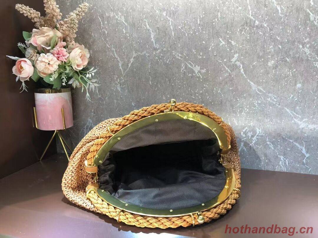 FENDI raffia bag F7641 brown FENDI raffia bag F7641 brown