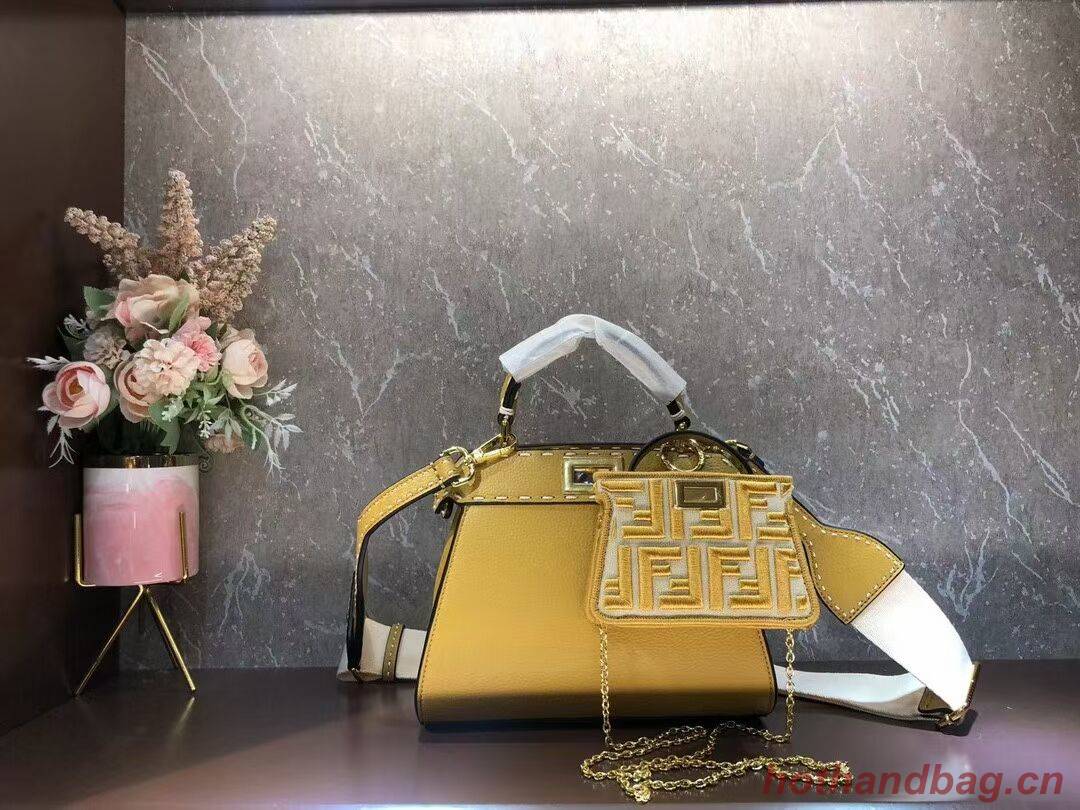 Fendi Peekaboo ISeeU Small leather bag F8636 yellow Fendi Peekaboo ISeeU Small leather bag F8636 yellow