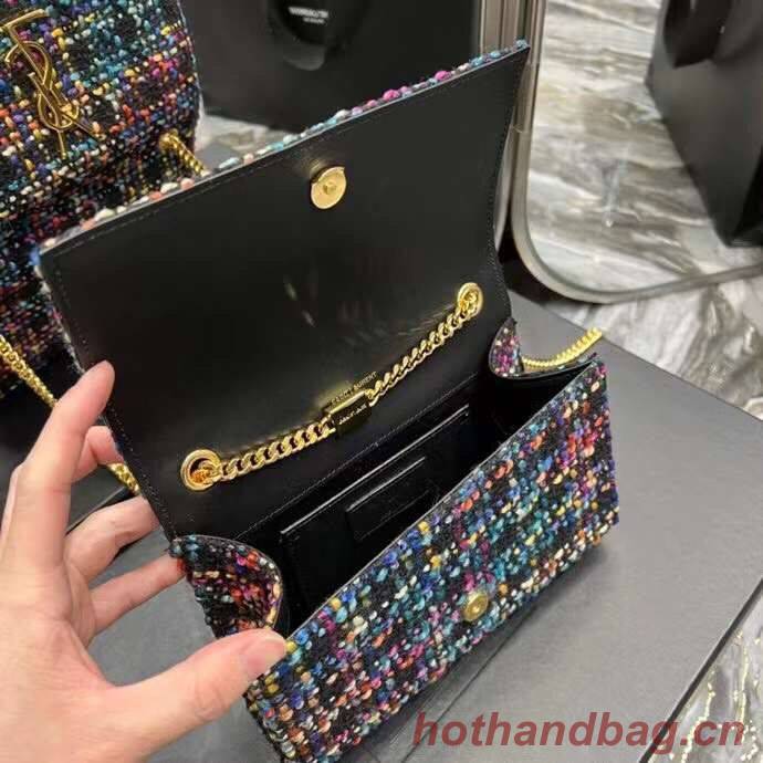 Yves Saint Laurent PUFFER SMALL BAG IN CHECKED TWEED AND LAMBSKIN 569930 multicolour Yves Saint Laurent PUFFER SMALL BAG IN CHECKED TWEED AND LAMBSKIN 569930 multicolour