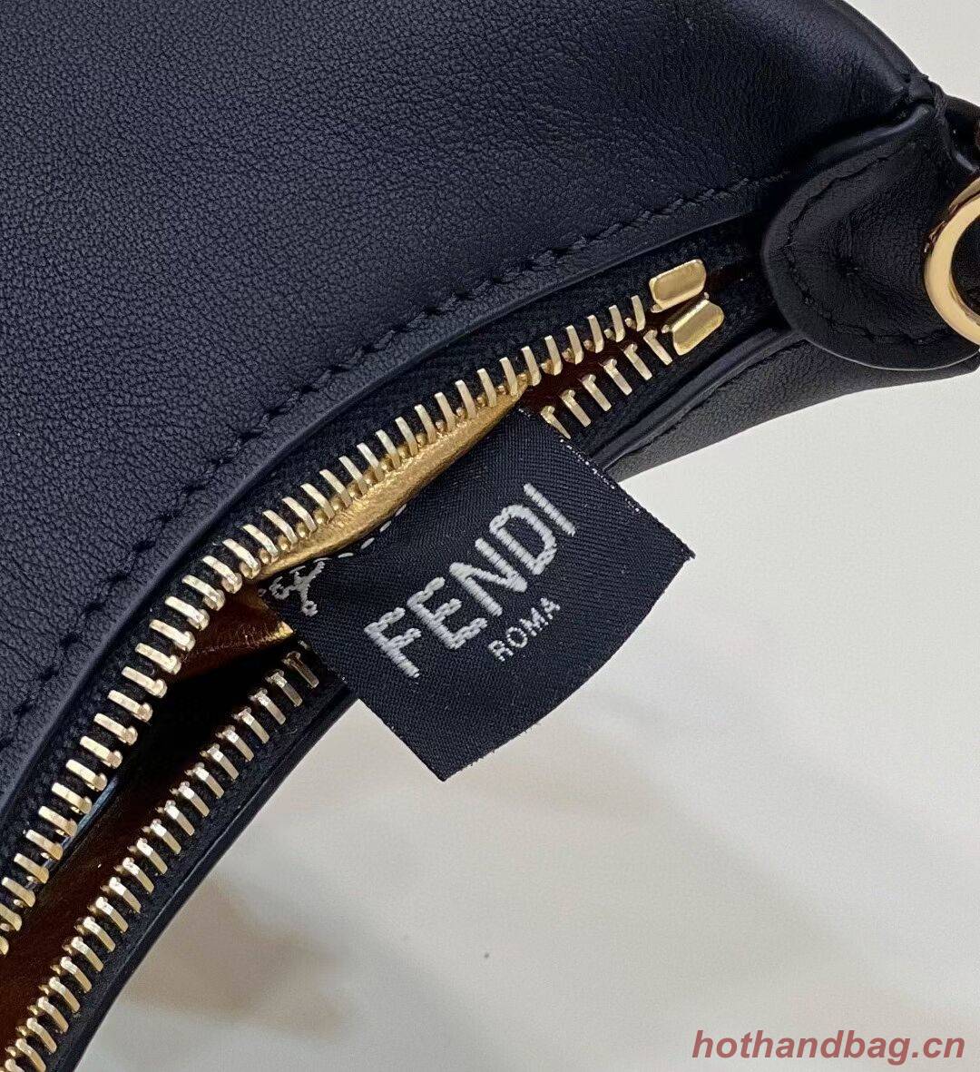 Fendi Nano Fendigraphy black leather charm 7AS089A Fendi Nano Fendigraphy black leather charm 7AS089A