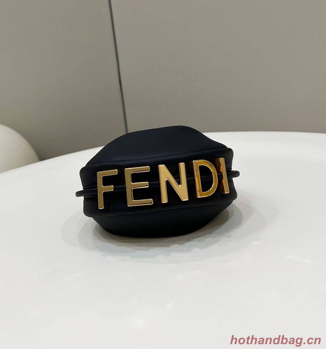 Fendi Nano Fendigraphy black leather charm 7AS089A Fendi Nano Fendigraphy black leather charm 7AS089A