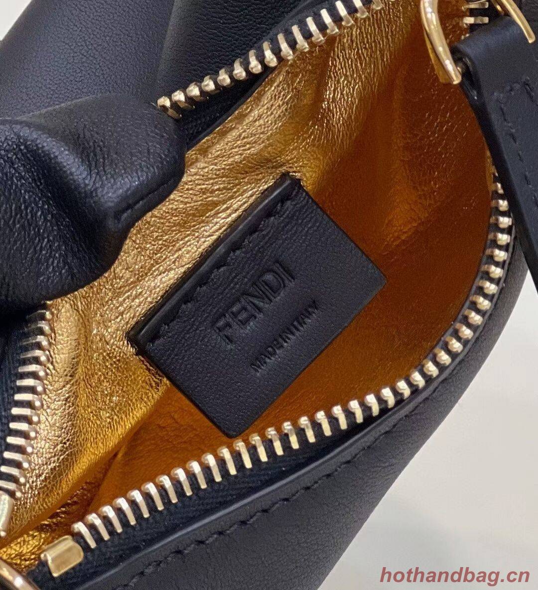 Fendi Nano Fendigraphy black leather charm 7AS089A Fendi Nano Fendigraphy black leather charm 7AS089A