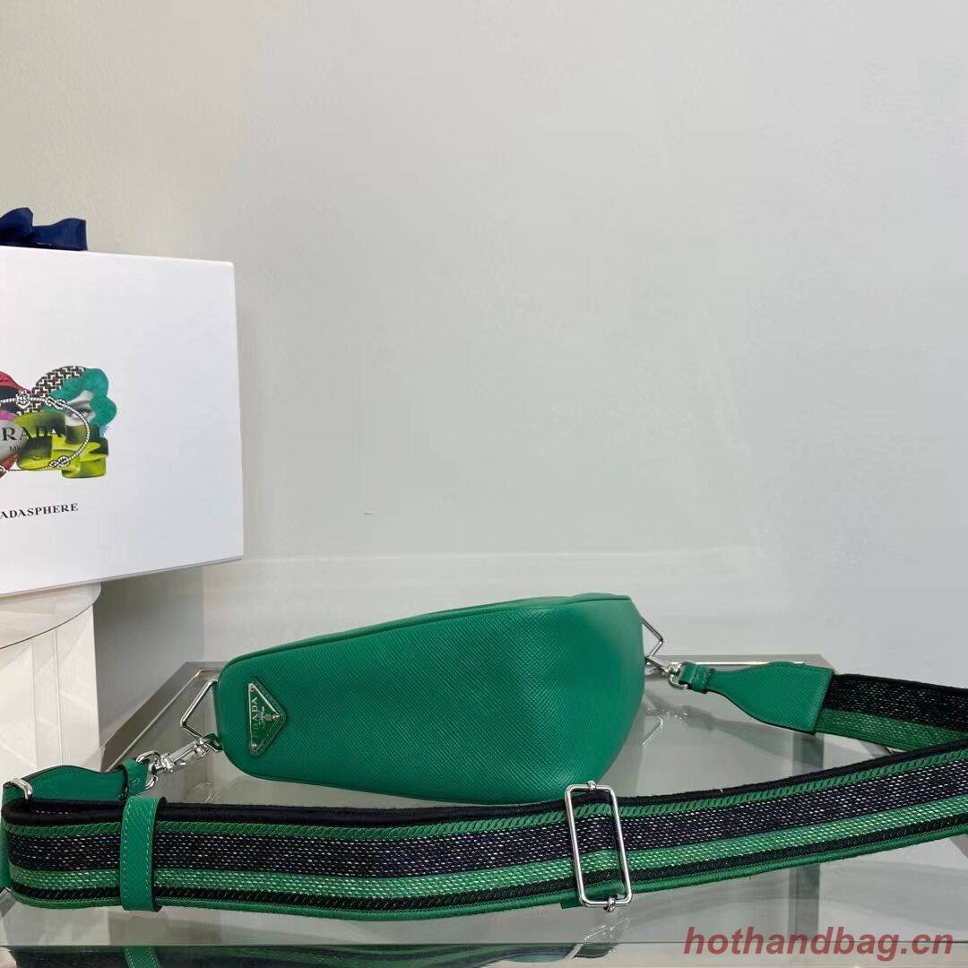 Prada Leather Triangle shoulder bag 2EV055 green Prada Leather Triangle shoulder bag 2EV055 green