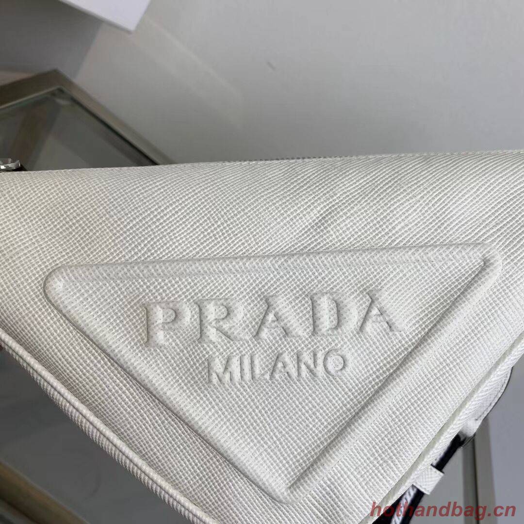Prada Leather Triangle shoulder bag 2EV055 white Prada Leather Triangle shoulder bag 2EV055 white