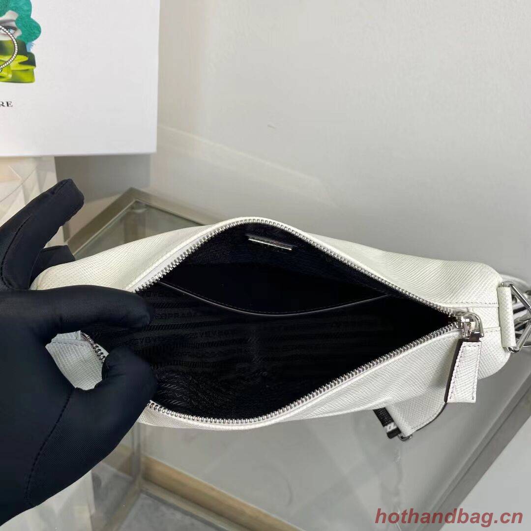 Prada Leather Triangle shoulder bag 2EV055 white Prada Leather Triangle shoulder bag 2EV055 white