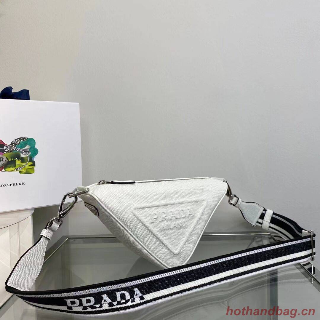 Prada Leather Triangle shoulder bag 2EV055 white Prada Leather Triangle shoulder bag 2EV055 white