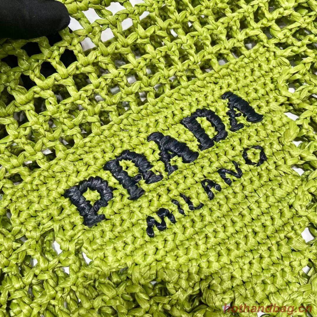Prada Raffia tote bag 1CH393 green Prada Raffia tote bag 1CH393 green