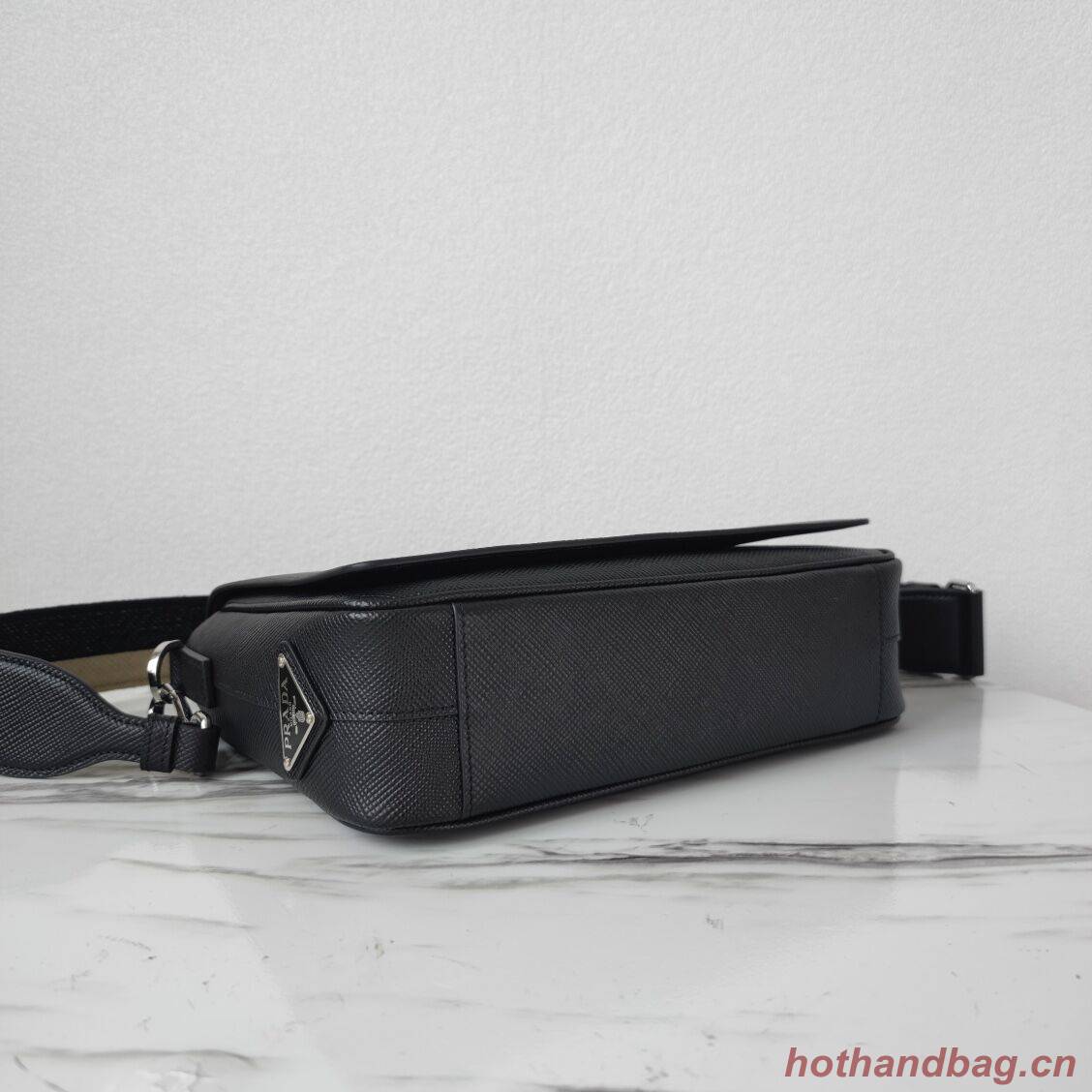 Prada Leather bag with shoulder strap 2BV031 black Prada Leather bag with shoulder strap 2BV031 black