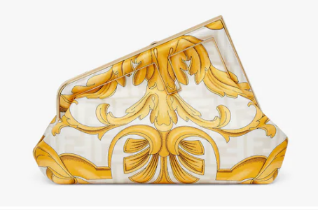 Fendi First Small Fendace White printed silk bag 8BP129 Fendi First Small Fendace White printed silk bag 8BP129