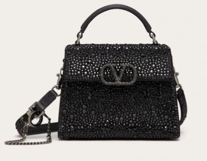 VALENTINO GARAVANI VSLING Shiny diamond Mini totebag XW2B0G9 Black VALENTINO GARAVANI VSLING Shiny diamond Mini totebag XW2B0G9 Black