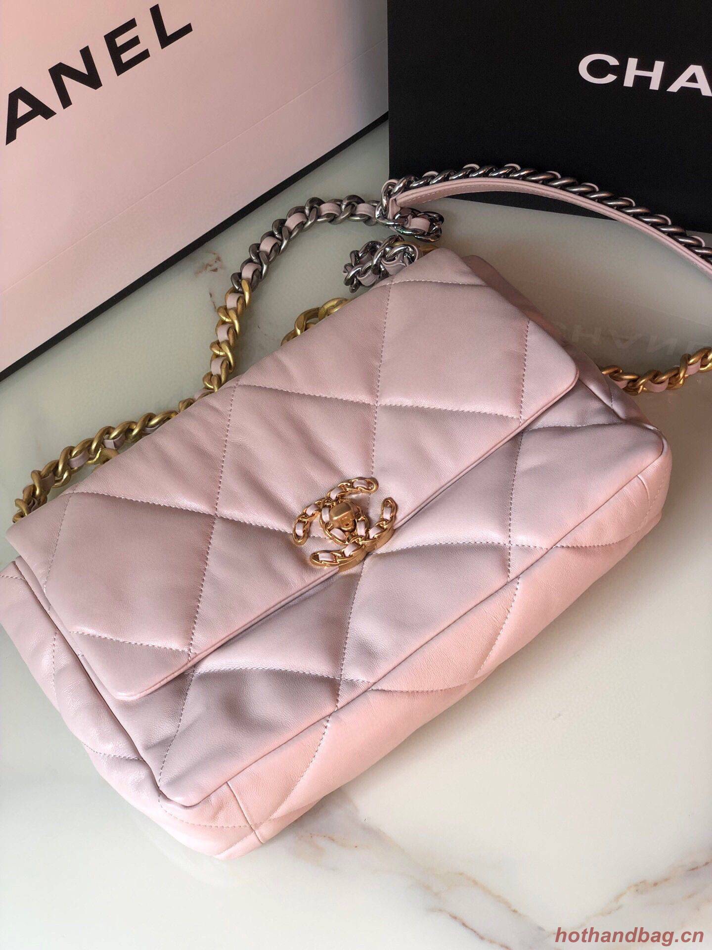 CHANEL Original Lambskin 19 Flap Bag AS1160 AS1161 light Pink CHANEL Original Lambskin 19 Flap Bag AS1160 AS1161 light Pink