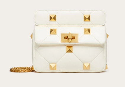 VALENTINO GARAVANI ROMAN STUD Small sheepskin bag 1W2B0L04 white VALENTINO GARAVANI ROMAN STUD Small sheepskin bag 1W2B0L04 white