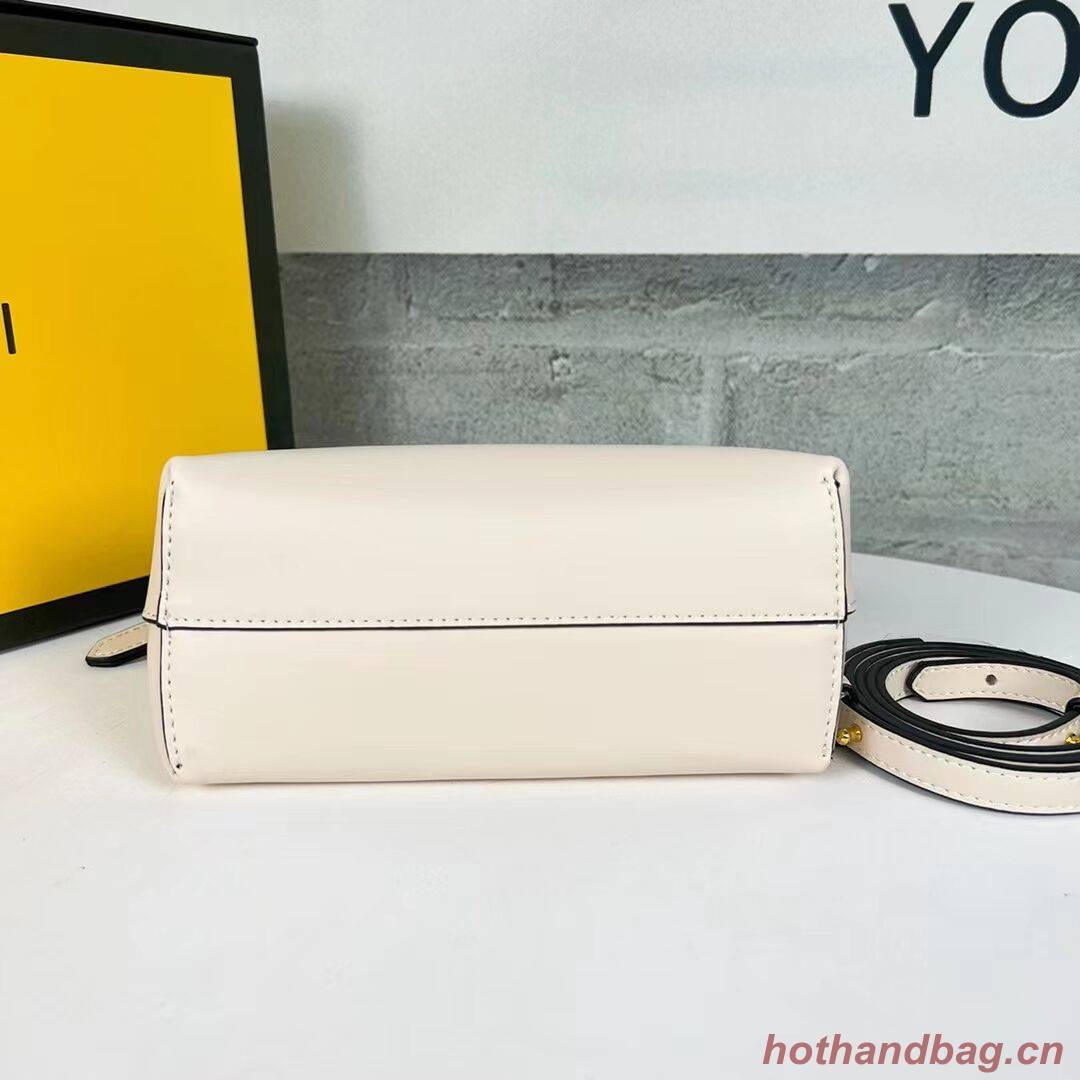 Fendi By The Way Mini Small leather Boston bag 8BS067A Cream Fendi By The Way Mini Small leather Boston bag 8BS067A Cream