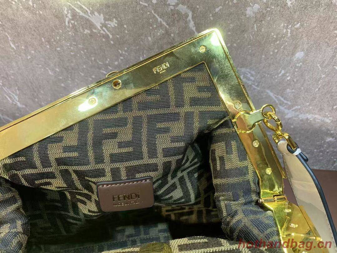 FENDI FIRST MEDIUM Mint leather interlace bag 8BP127AB cream FENDI FIRST MEDIUM Mint leather interlace bag 8BP127AB cream