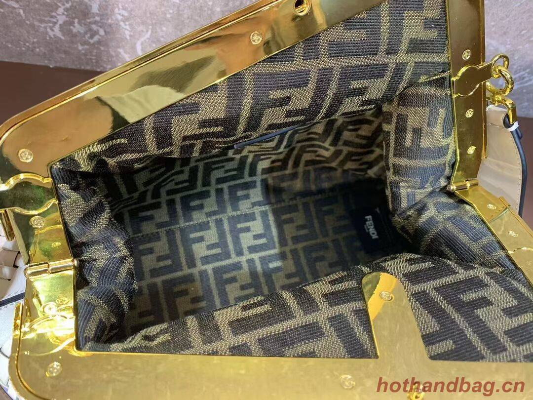 FENDI FIRST MEDIUM Mint leather interlace bag 8BP127AB cream FENDI FIRST MEDIUM Mint leather interlace bag 8BP127AB cream